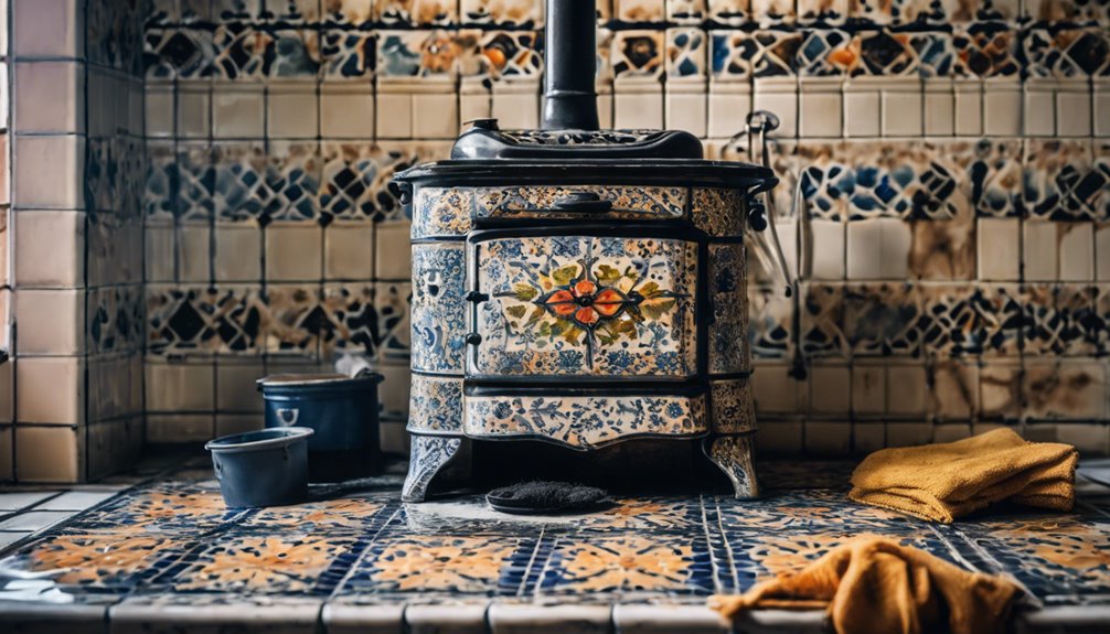 clean stove from soot