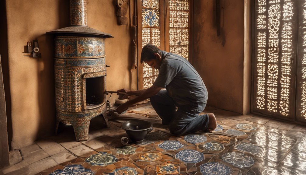 instalacja drzwi pieca kaflowego