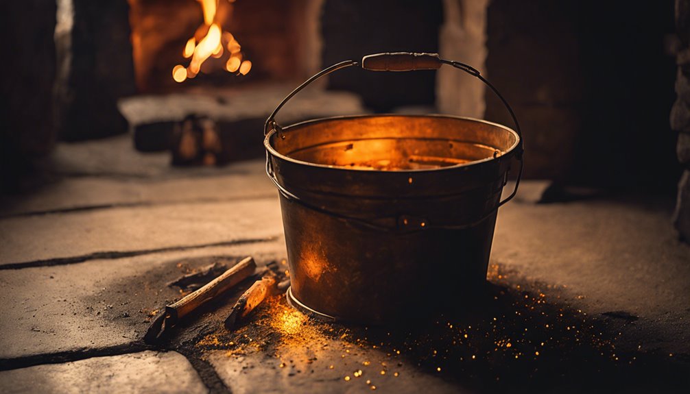 wyrzucenie popio u z kominka